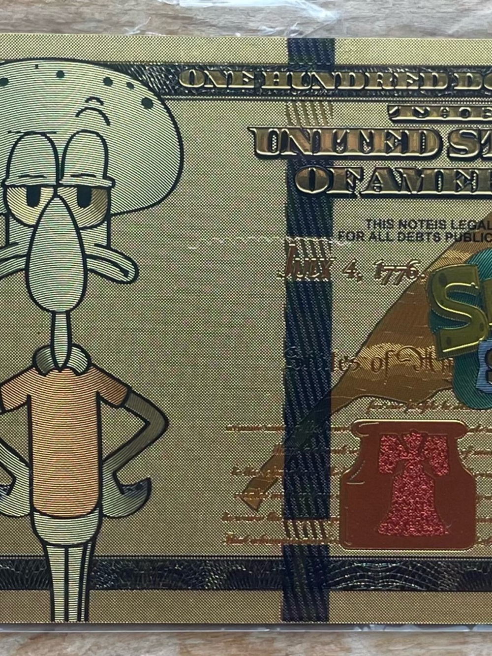 Nickelodeon Squidward Gold and Blue Novelty Print